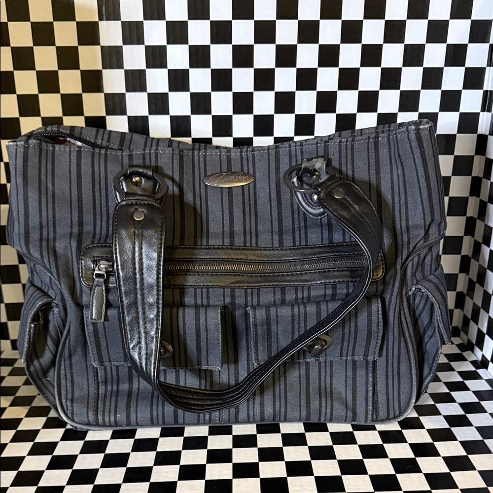 Vintage Black and Gray Laptop Bag  , Padded divided compartment